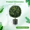 Set of 2 Green Decorative Ball Tree Faux Plant with Heavy Cement Base for Office Balcony Porch